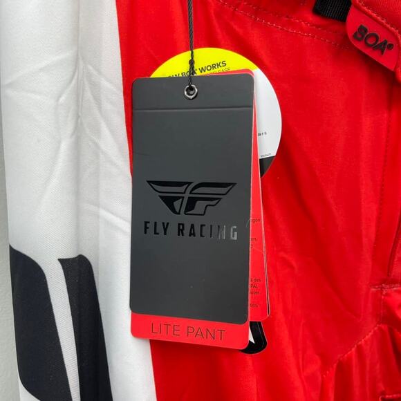 Fly Racing Lite Pant Red/White/Black Mens‎ 36 Waist Riding Pants Style 377-73236 - Picture 7 of 8